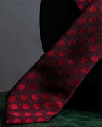 "DIOR" Red dot pattern narrow necktie