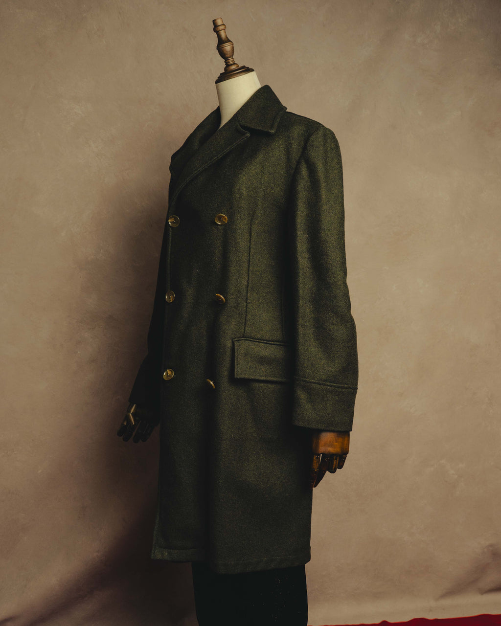 "D&G" 90's-00's Structured double-breasted wool-blend long coat