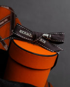 "HERMES" Logo engraved ribbon design scarf