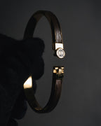 "LOEWE" 00’s-10’s leather inlay anagram clasp bangle