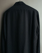"Jean Paul Gaultier Classique" 90's Geometric jacquard total-pattern shirt with shell buttons