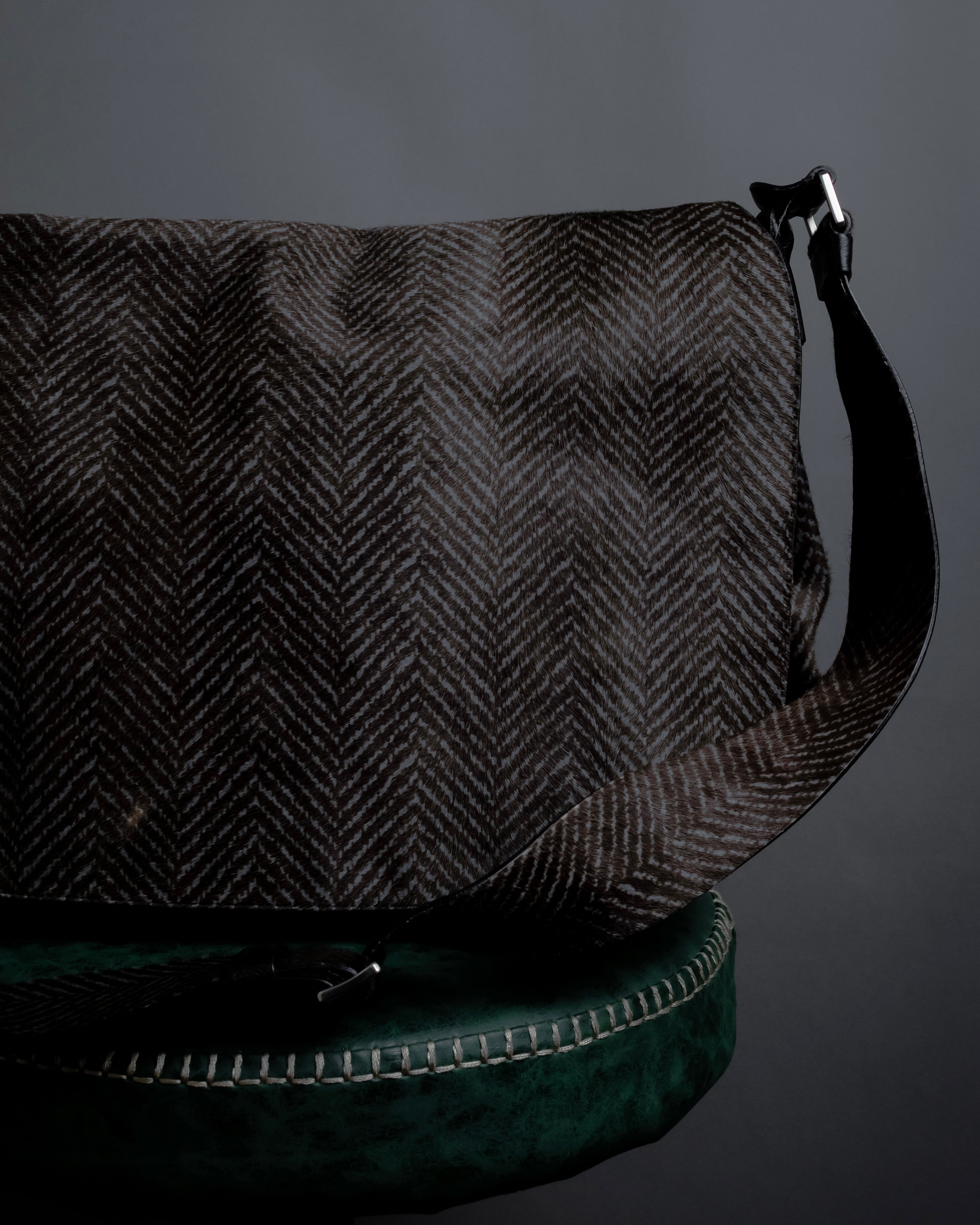 "JIL SANDER" Large flap design Harako leather shoulder bag