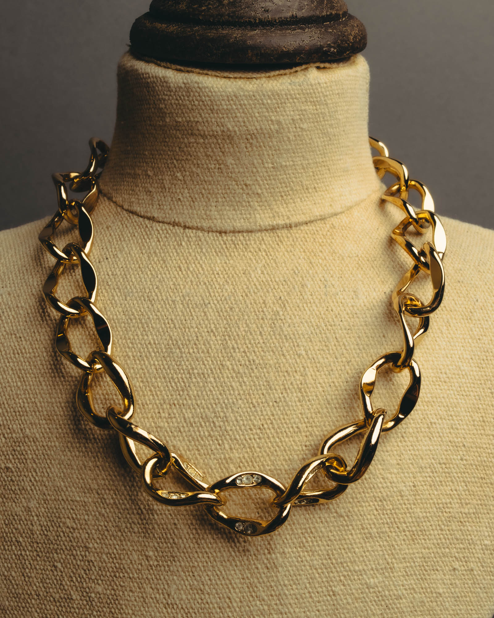 "Dior" Statement gold tone chain necklace