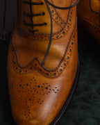 "Christian Louboutin" Brogue detail wingtip leather shoes