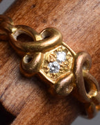 "Christian Dior" Diamond top design gold ring