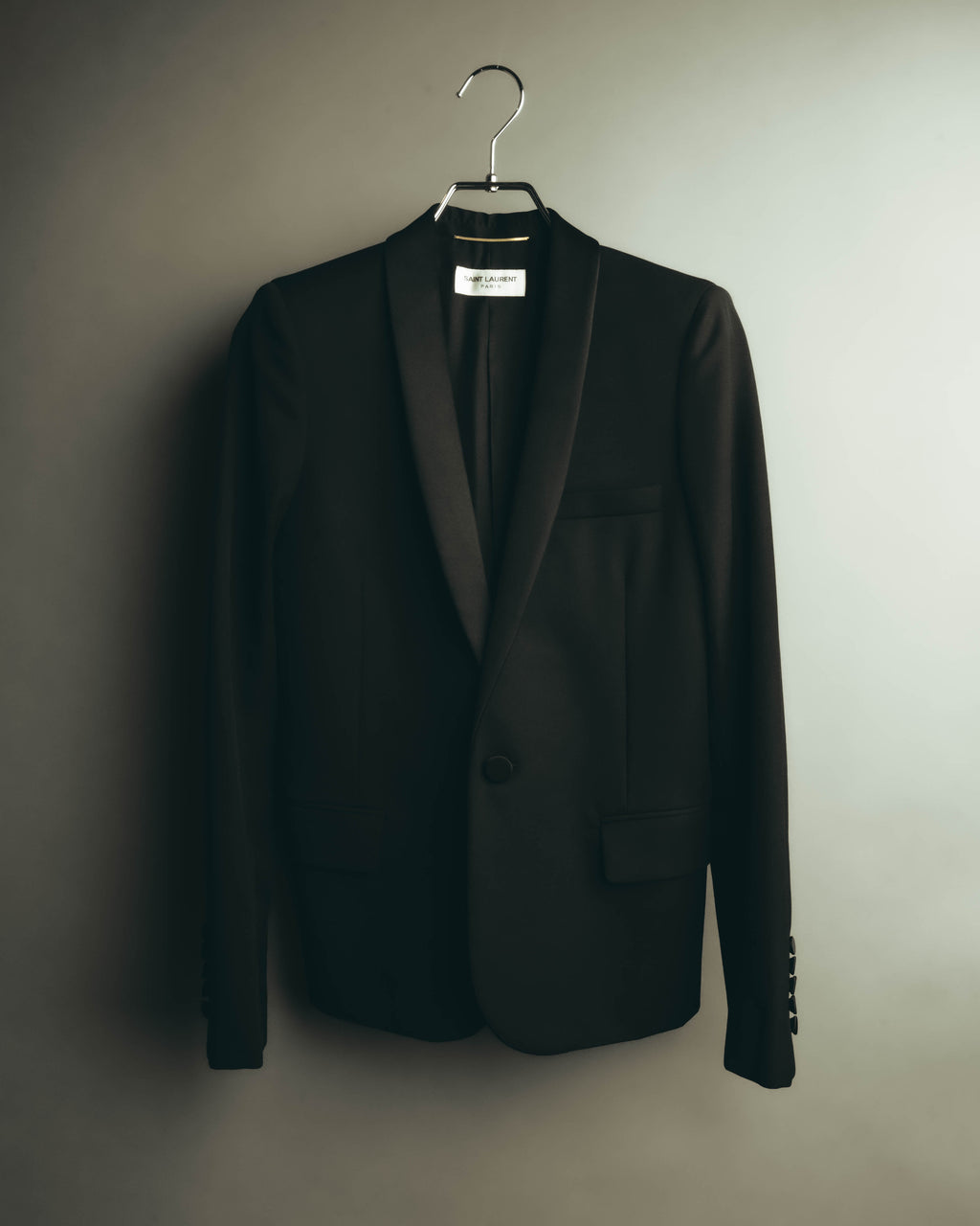 -SPECIAL- “Saint Laurent” 2012-2016 Single-button satin-lapel wool jacket