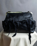 "MARNI" Side ribbon design rounded body leather bag