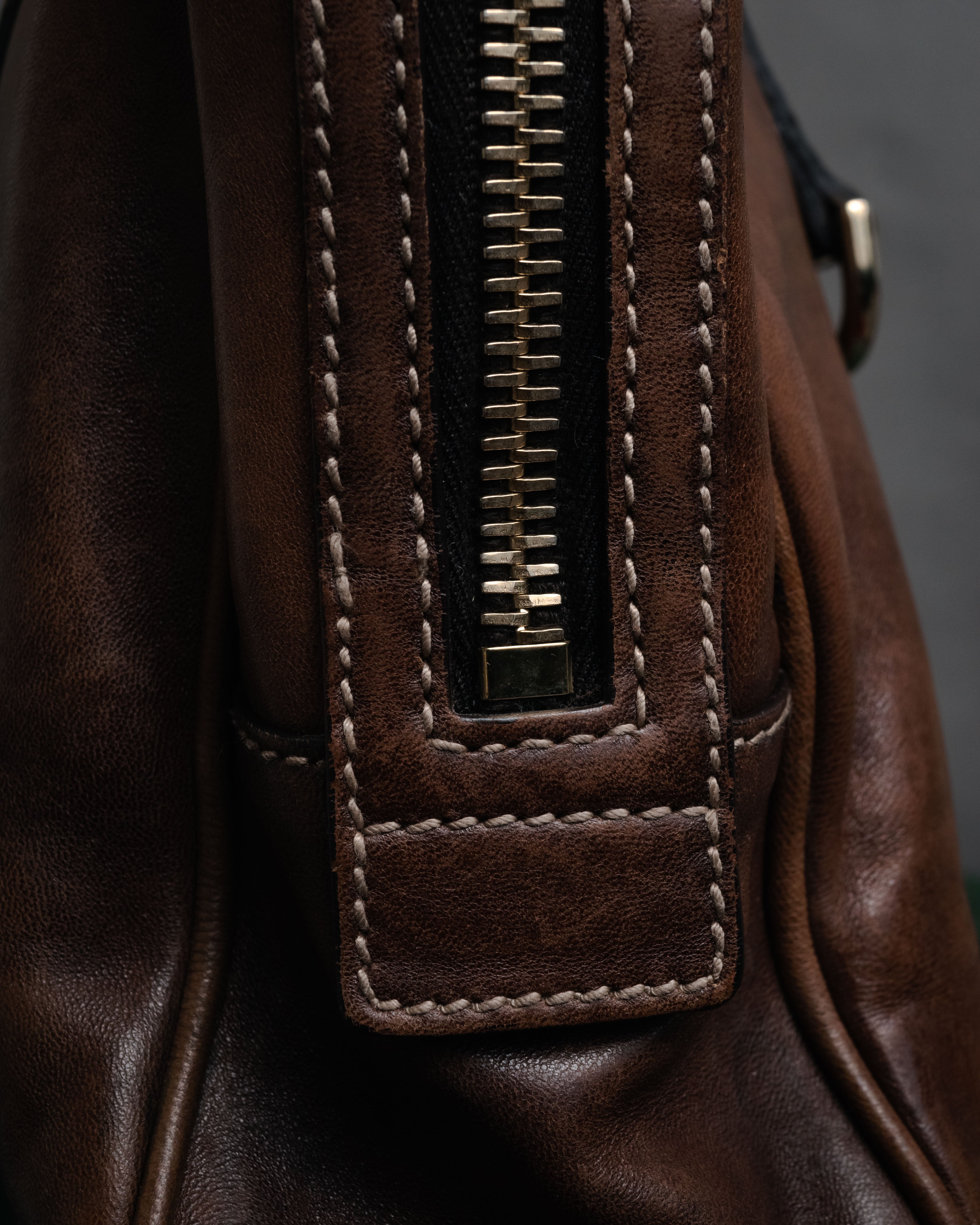 GUCCI (Gucci) - Leather Boston Bag - Dark Brown - 00s Archive