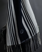 "GUCCI" 90's-00's Line fringe design two-tone long stole