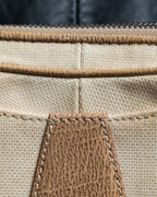 “LOEWE” Leather belted design bicolor handbag