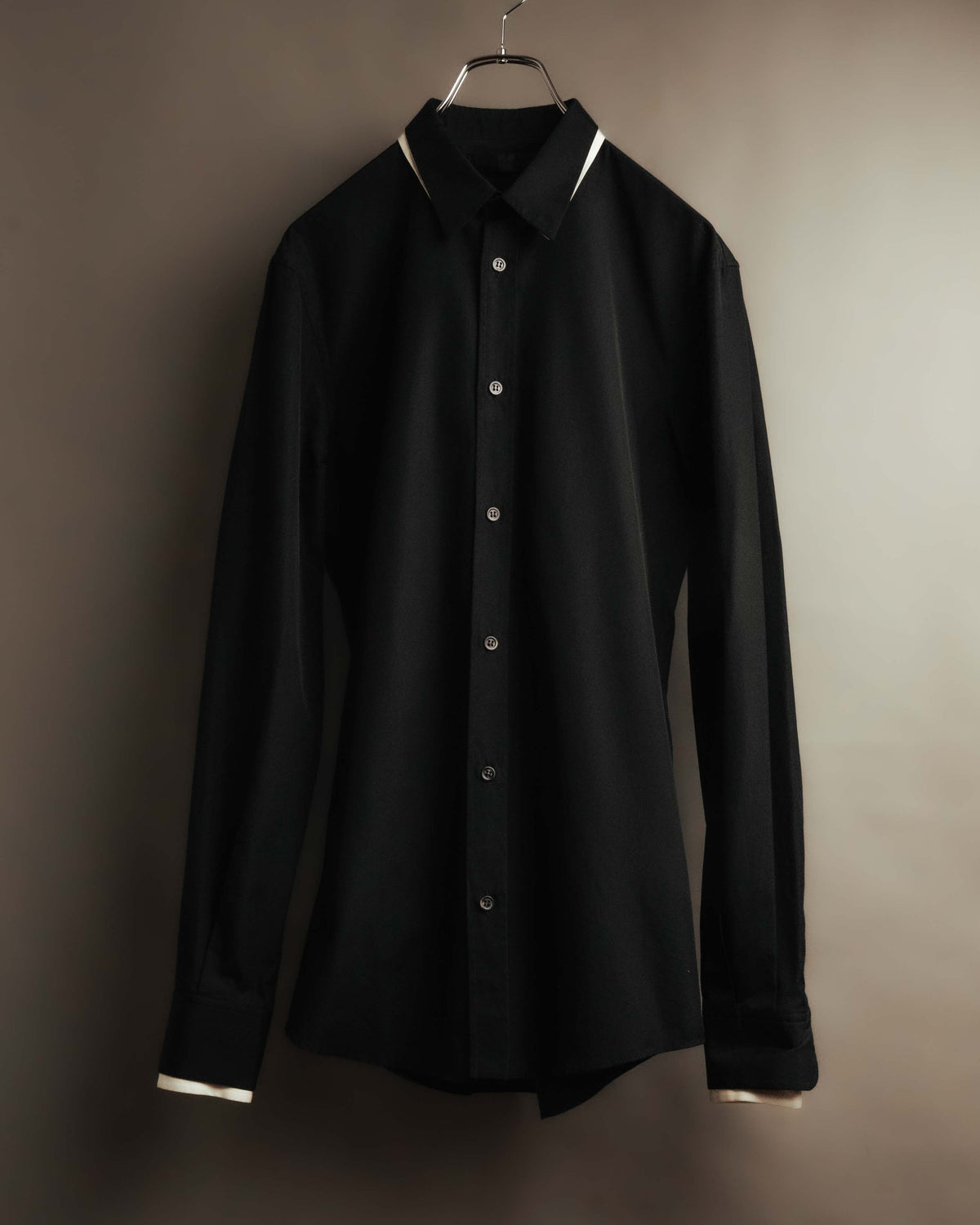 “Alexander McQueen” 10’s Layered double-collar contrast trim shirt