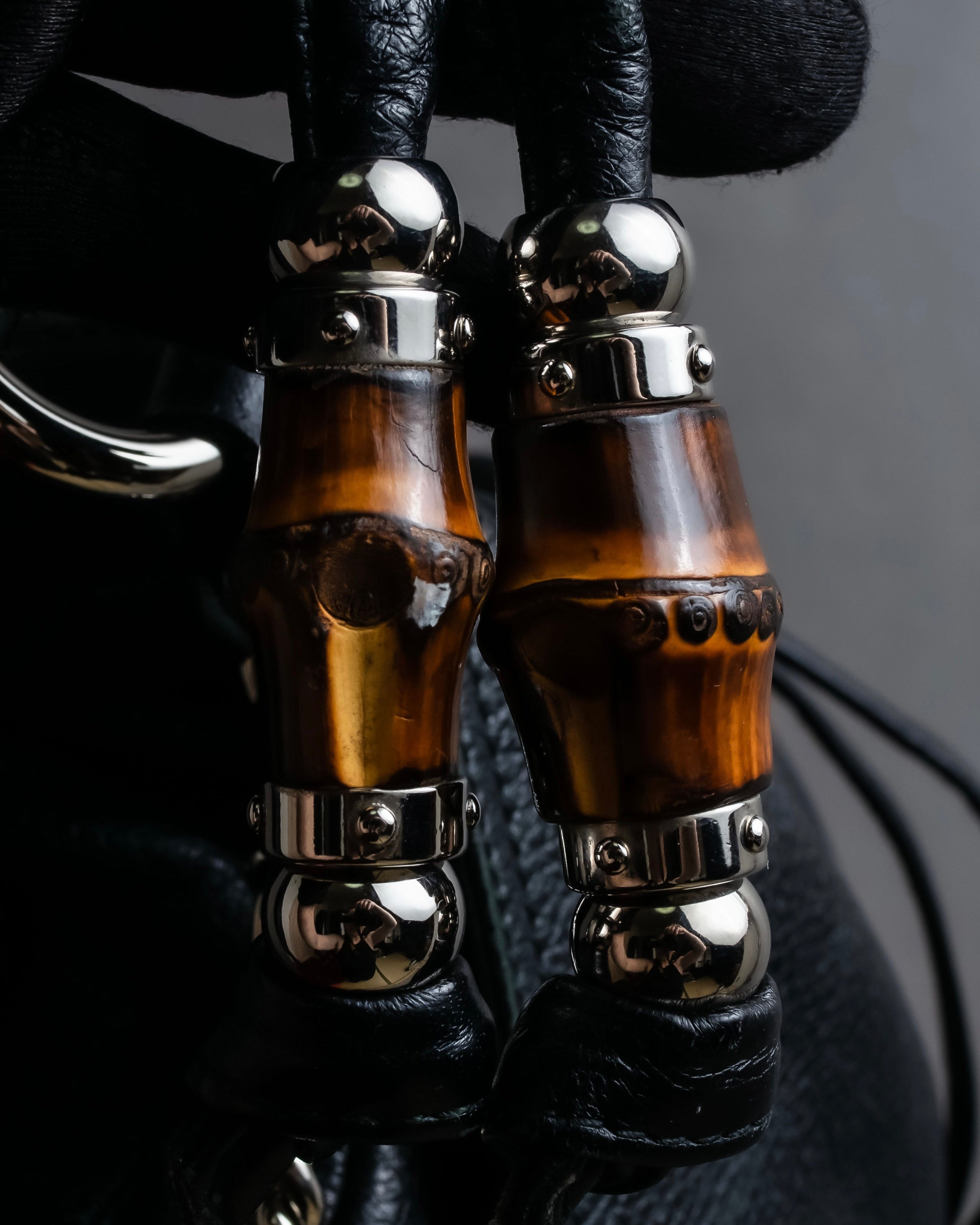 "GUCCI" Bamboo design combination chain shoulder leather bag