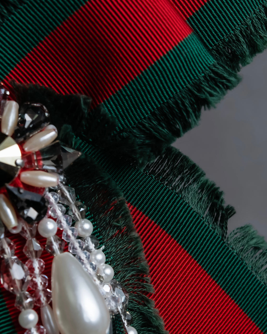 "GUCCI" Beaded design grosgrain ribbon