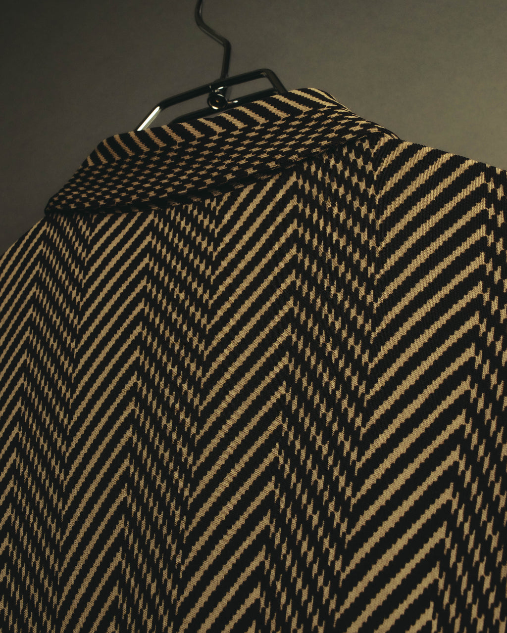 “CELINE” 90’s-00’s Chevron patterned long shirt dress