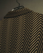 “CELINE” 90’s-00’s Chevron patterned long shirt dress