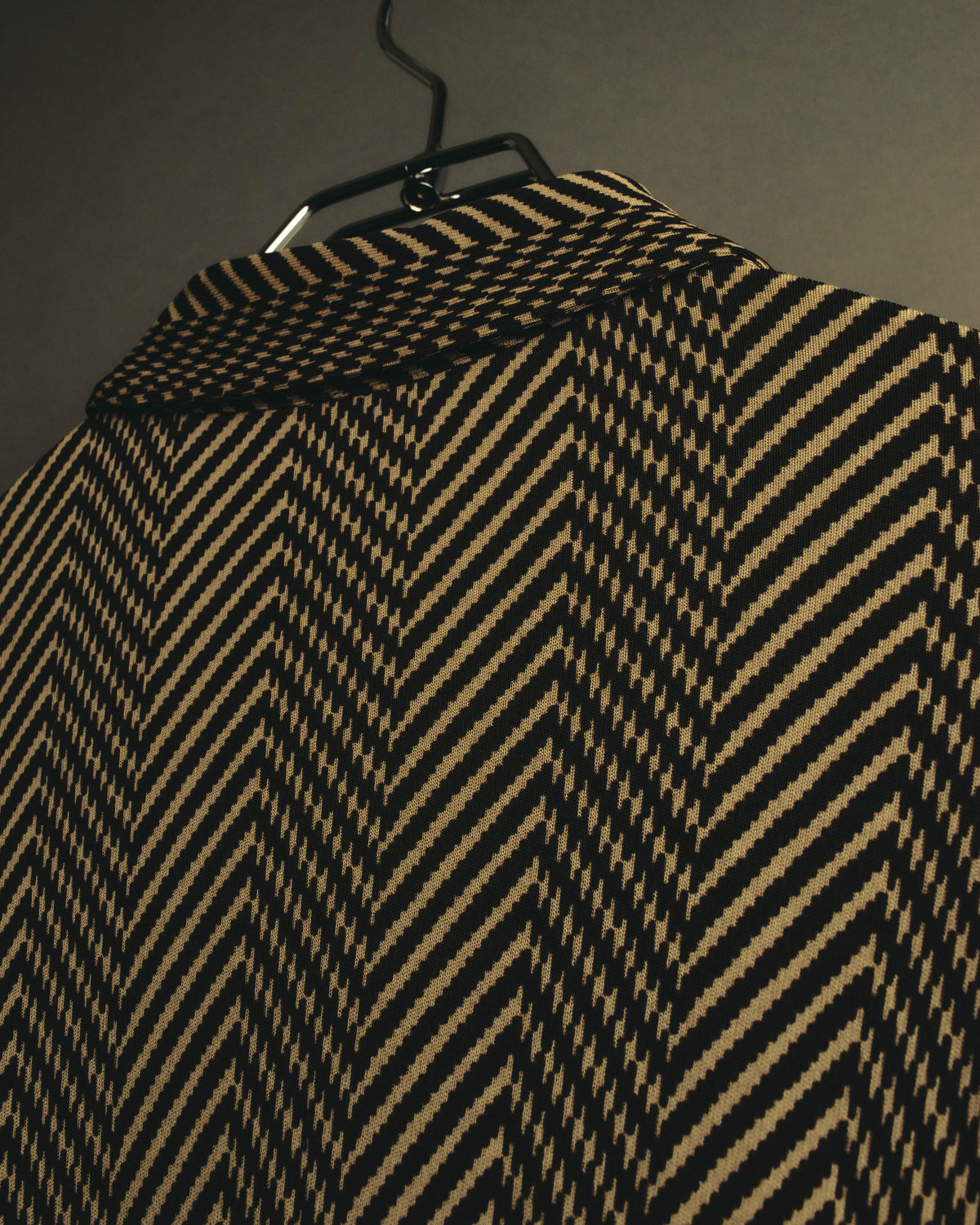 “CELINE” 90’s-00’s Chevron patterned long shirt dress