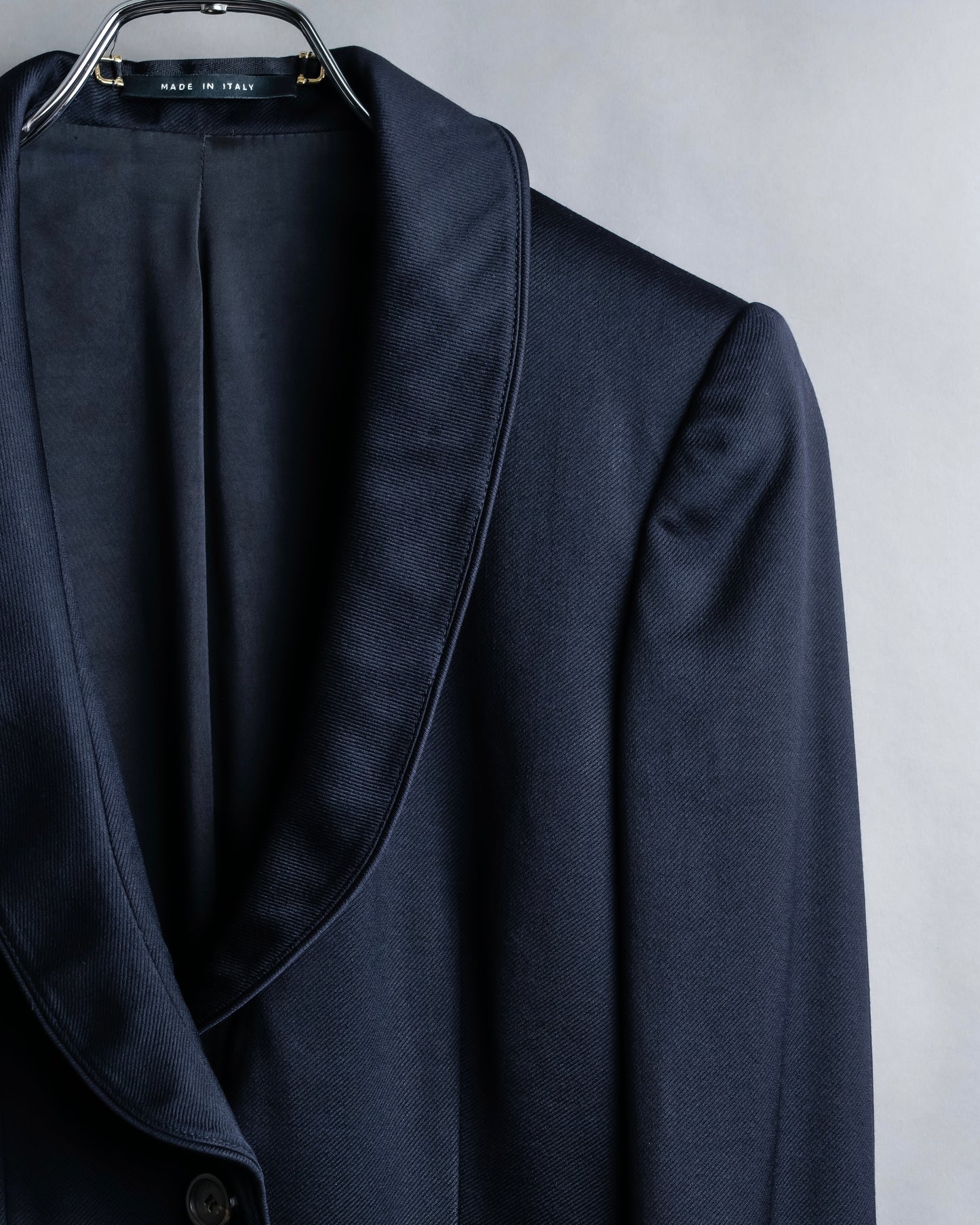 "GUCCI" Shawl collar glossy black jacket