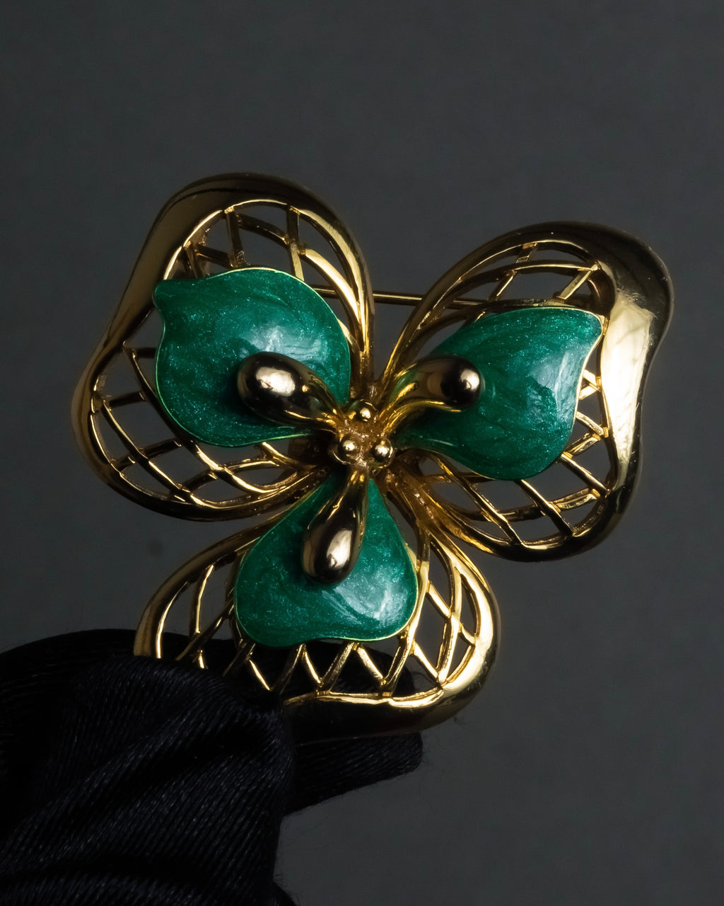 "BALENCIAGA" Floral＆leaf motif brooch set of 2