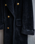 "GUCCI" 80's Gold button design brushed wool long chester coat