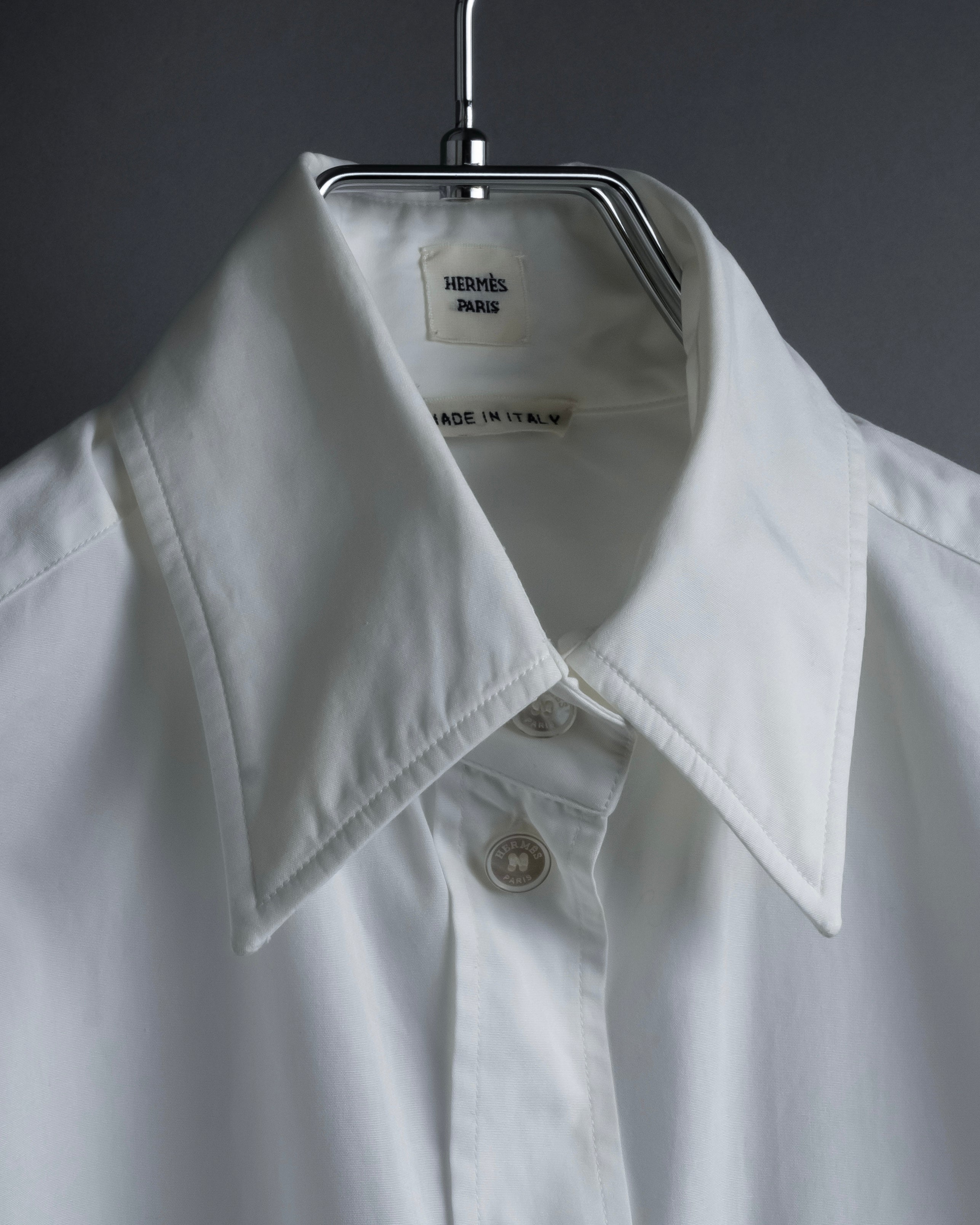 "HERMES" High-quality fine count cotton dress shirt
