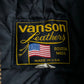 "VANSON" Out pocket design ribbed leather jacket