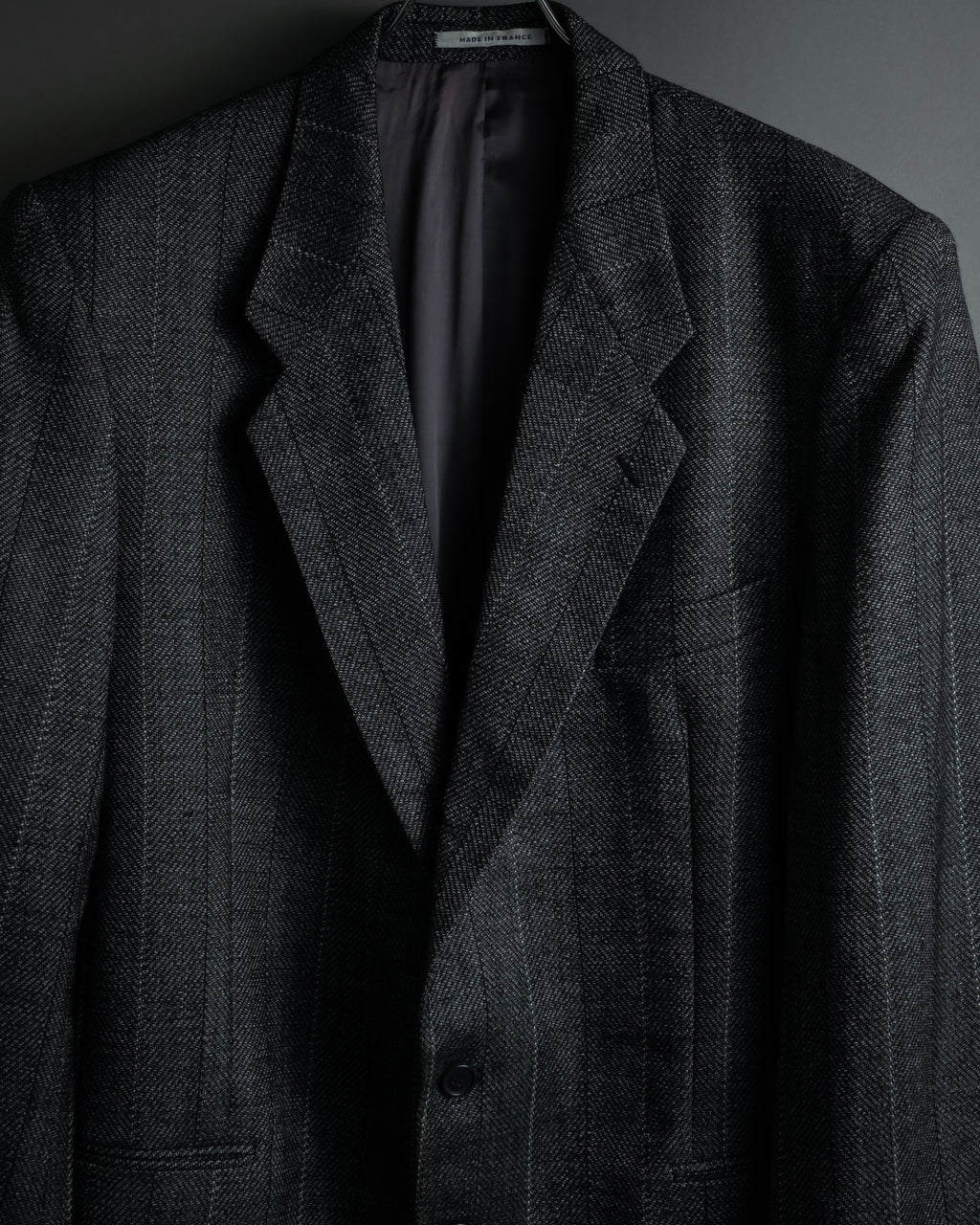 "YVES SAINT LAURENT" 70’s-80’s structured herringbone tweed tailored jacket