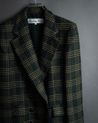 "Christian Dior" Windowpane check tailored jacket