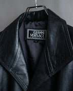 "GIANNI VERSACE COUTURE" Sheep skin oversized triangle color jacket