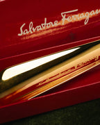 "Salvatore Ferragamo" 80's-00's Gold tone gancini metal shoehorn