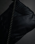 “Salvatore Ferragamo” 2000’s Gathered leather chain shoulder bag