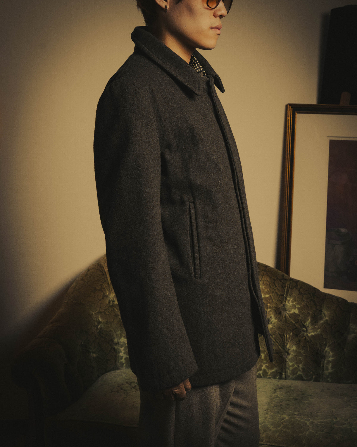 -SPECIAL- “Maison Martin Margiela” 2011-2014 Short wool blend chesterfield coat