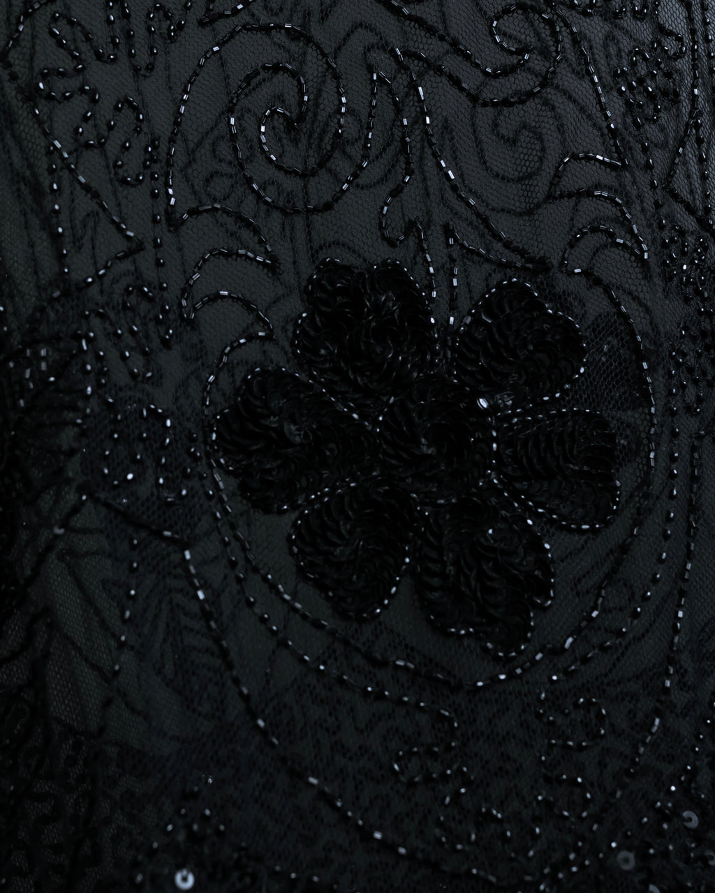 "RRL Ralph Lauren" Sequined beaded plant motif tulle sleeveless dress