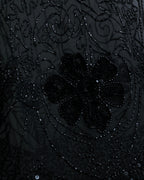 "RRL Ralph Lauren" Sequined beaded plant motif tulle sleeveless dress