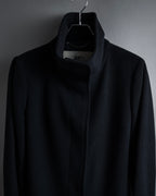 "BURBERRY" Belted design stand collar cashmere mix long coat