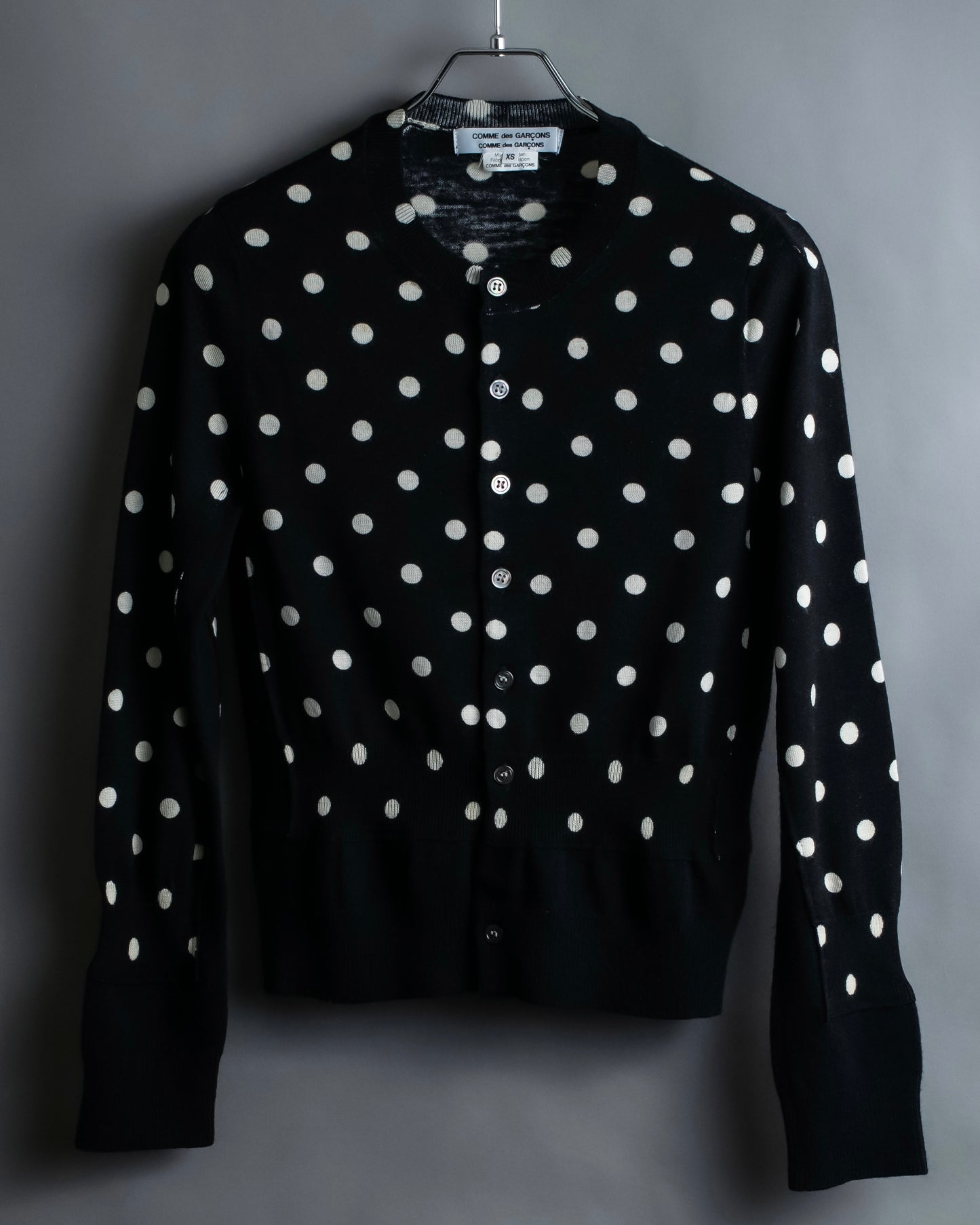 “Comme des Garçons Comme des Garçons“ Dot patterned wool knit cardigan