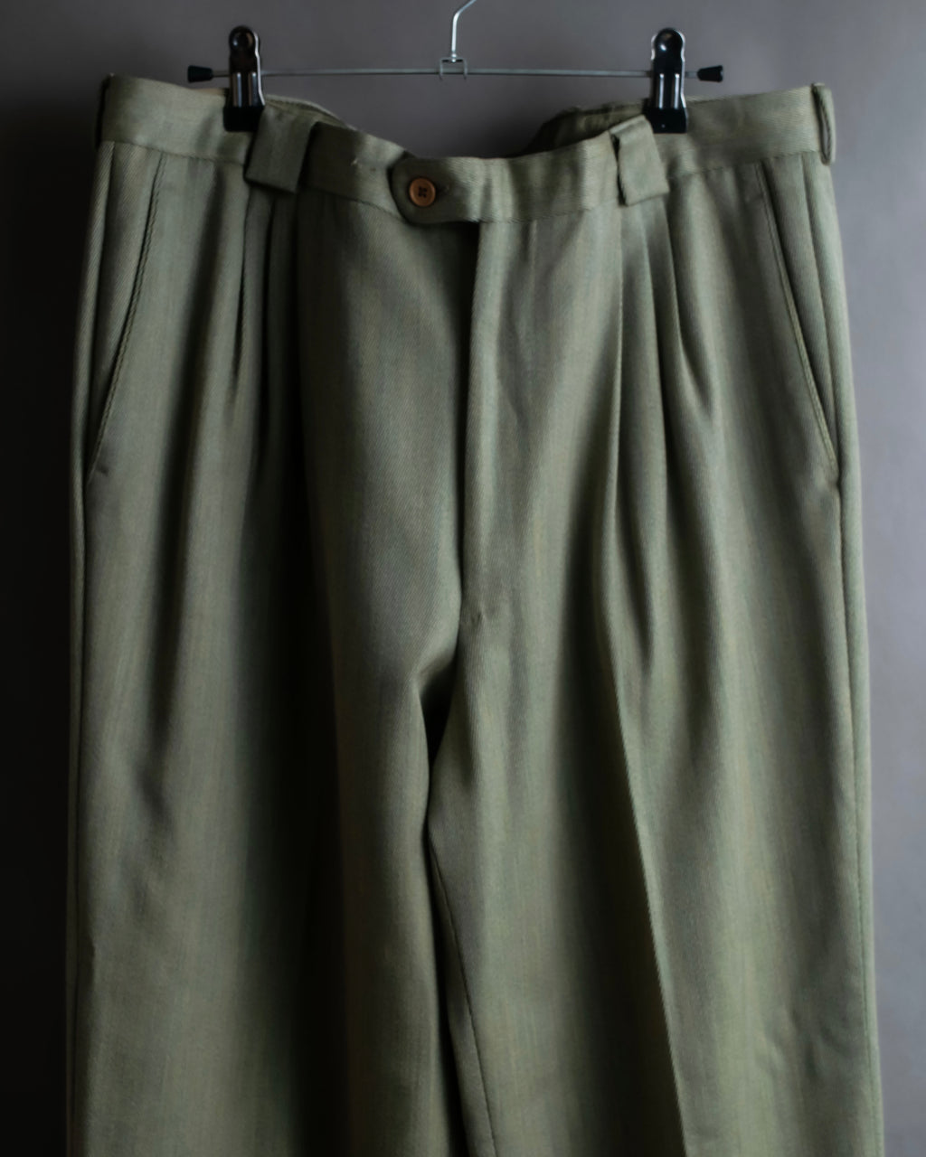 Vintage khaki green wide slacks