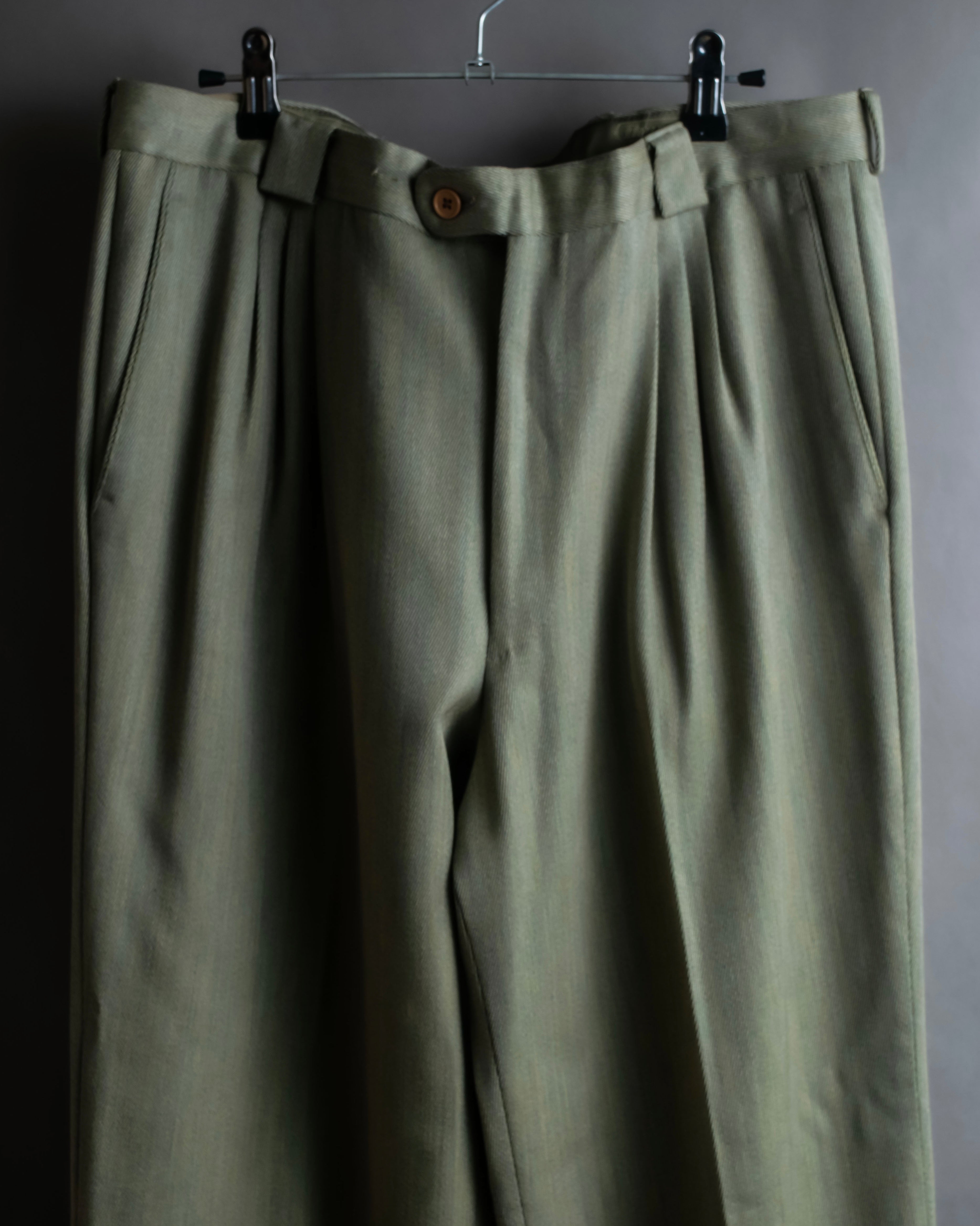 Vintage khaki green wide slacks