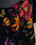"GUCCI" Flower＆insect motif silk scarf