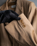 "Max Mara" Waist shape silhouette beige tailored jacket