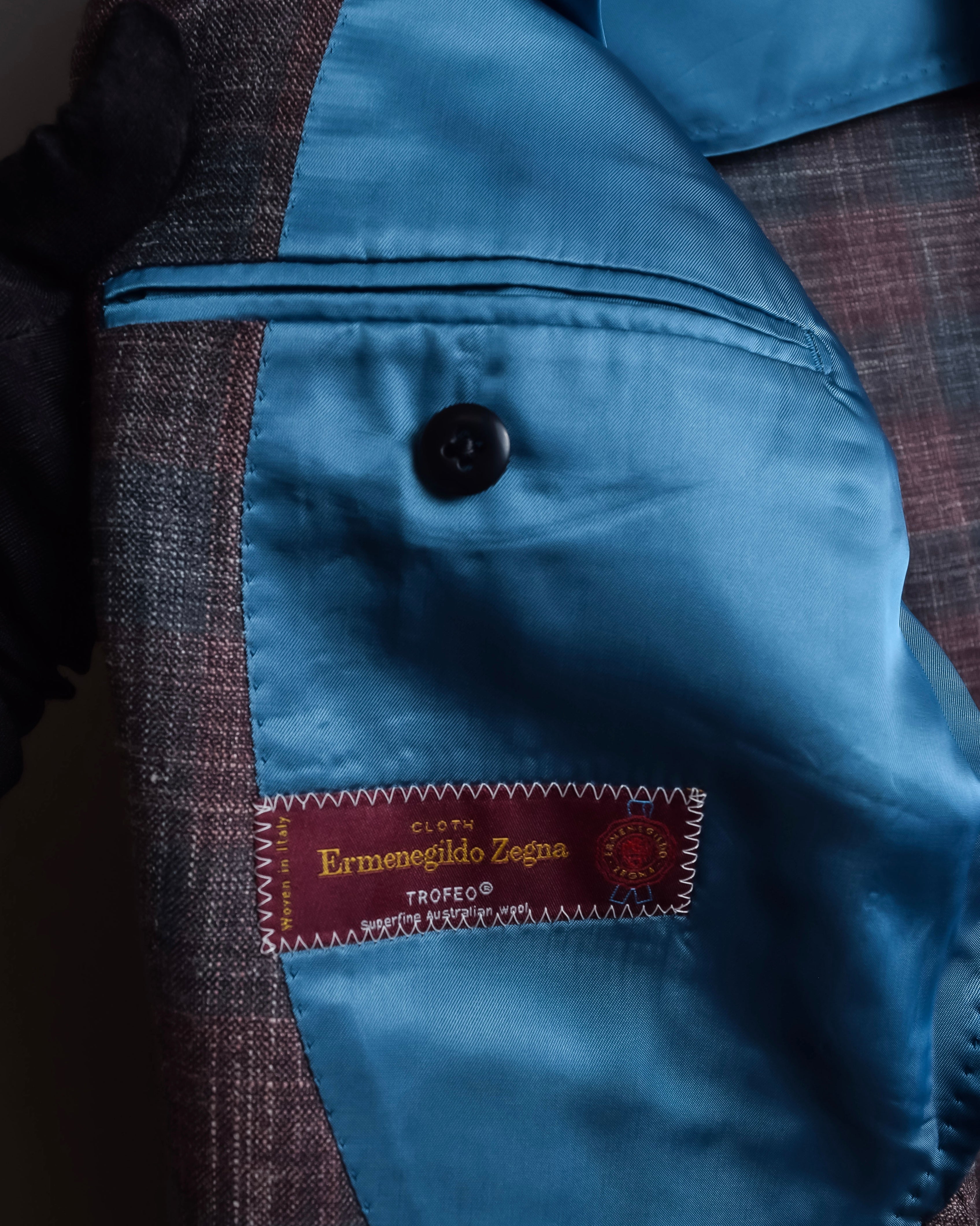 "Tex Teq" Gradient check pattern tailored jacket