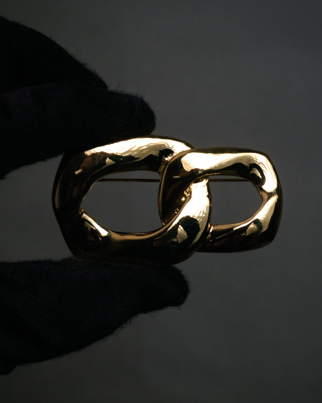 “Yves Saint Laurent” 80’s–90’s Sculptural chain motif brooch