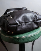 "Max Mara" Horizontal tuck design 2way leather bag