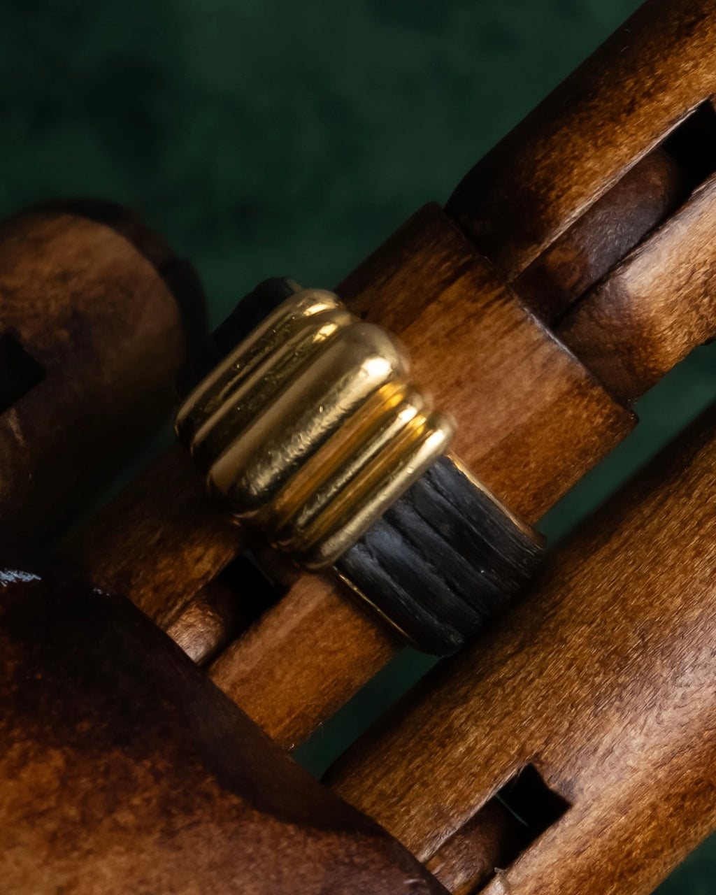 "CHAUMET" Onyx black gold combination ring