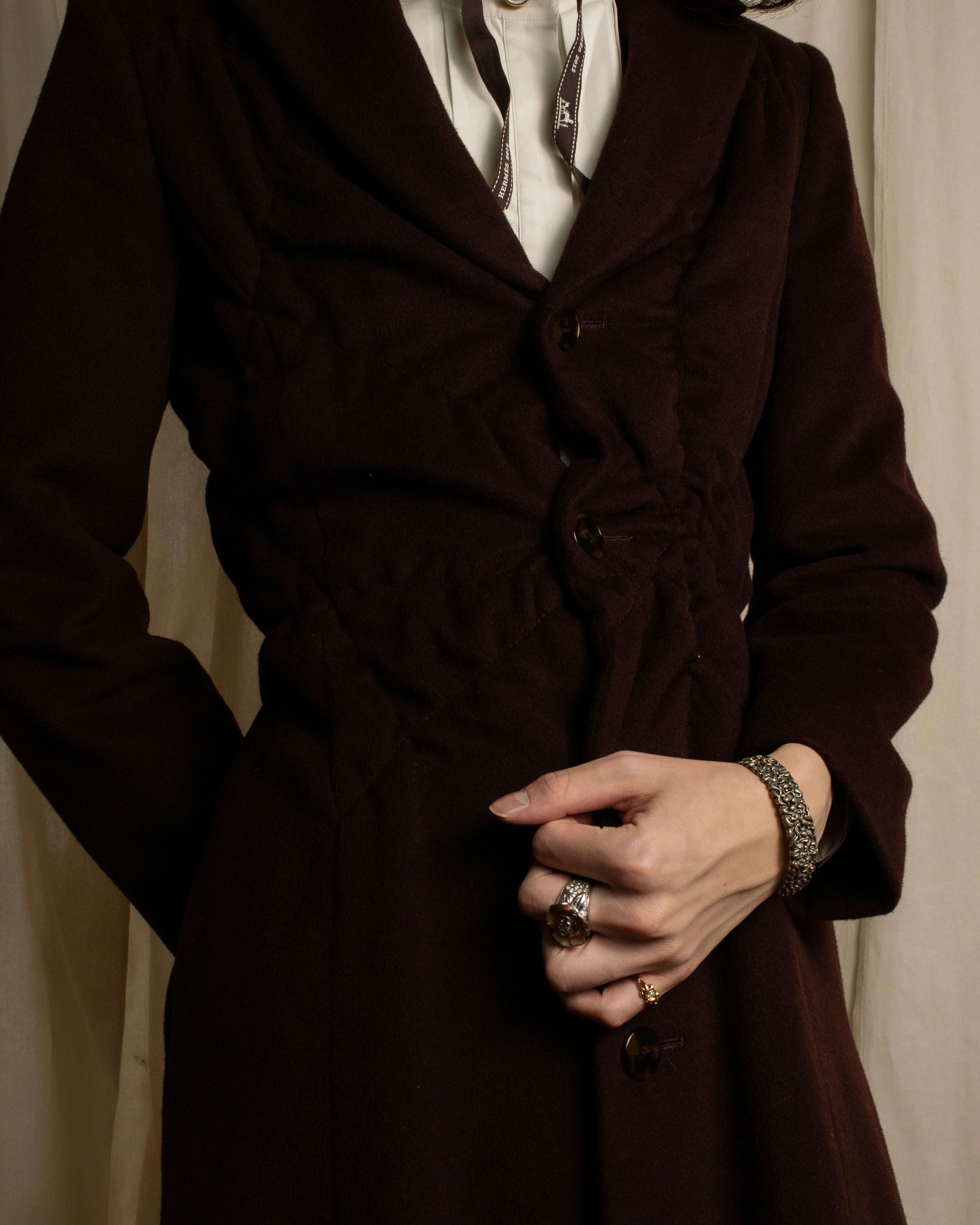 -SPECIAL- "JEAN PAUL GAULTIER"
 1990's-00's Gathered tuck shape design long coat
