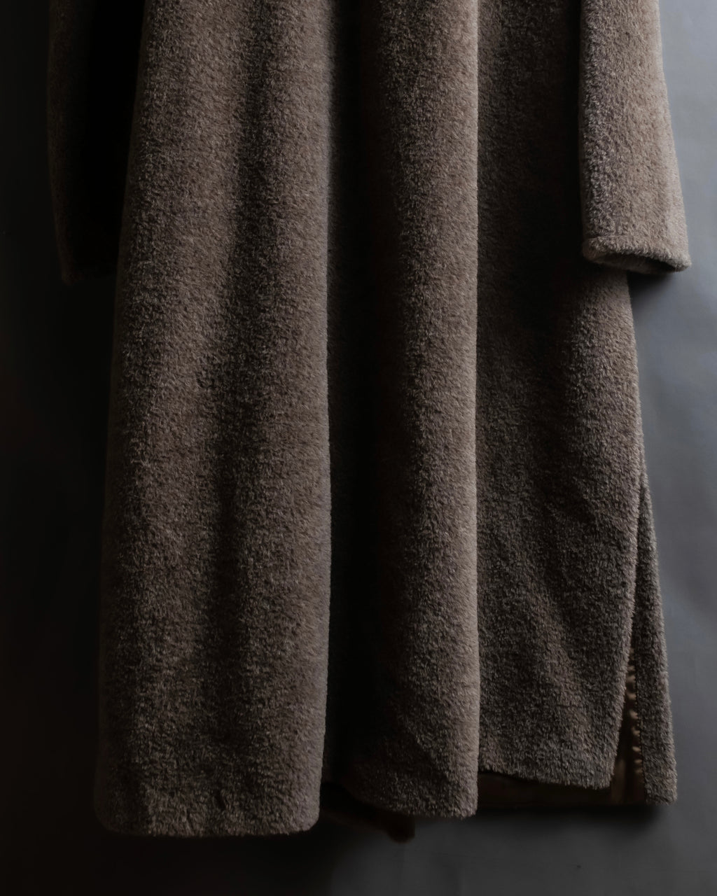 "Max Mara" Alpaca mix brown stand collar long coat