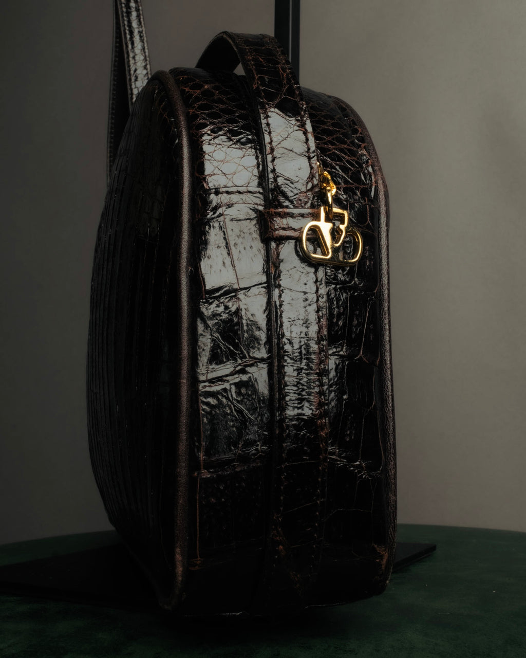 "valentino garavani" 70's-80's Vintage genuine crocodile leather shoulder bag