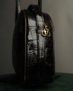 "valentino garavani" 70's-80's Vintage genuine crocodile leather shoulder bag