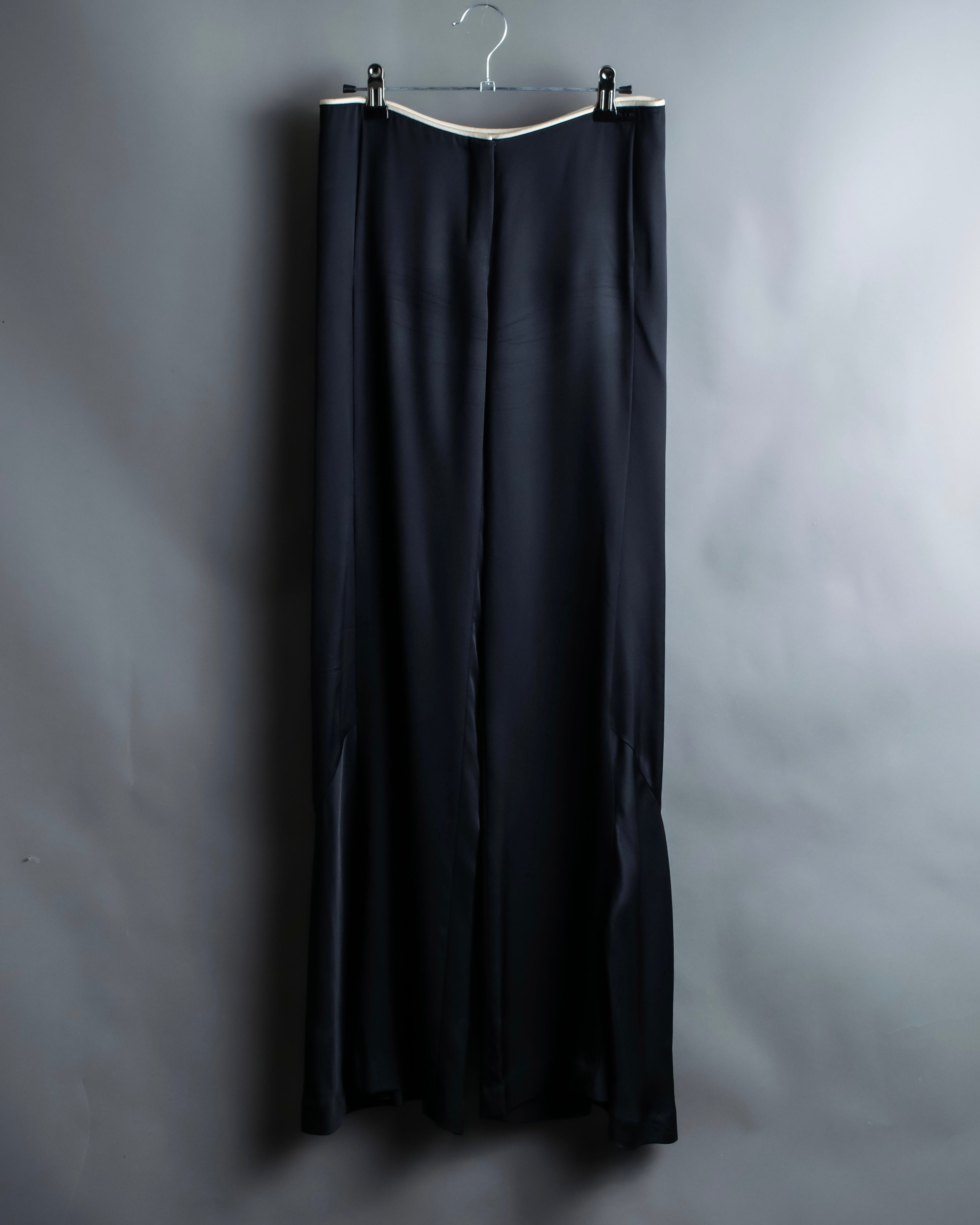 "CHANEL" Designed hem silk flare pants