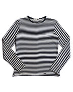 CÉLINE/ Classical Tight Fit Crew Neck Striped Top Navy × White