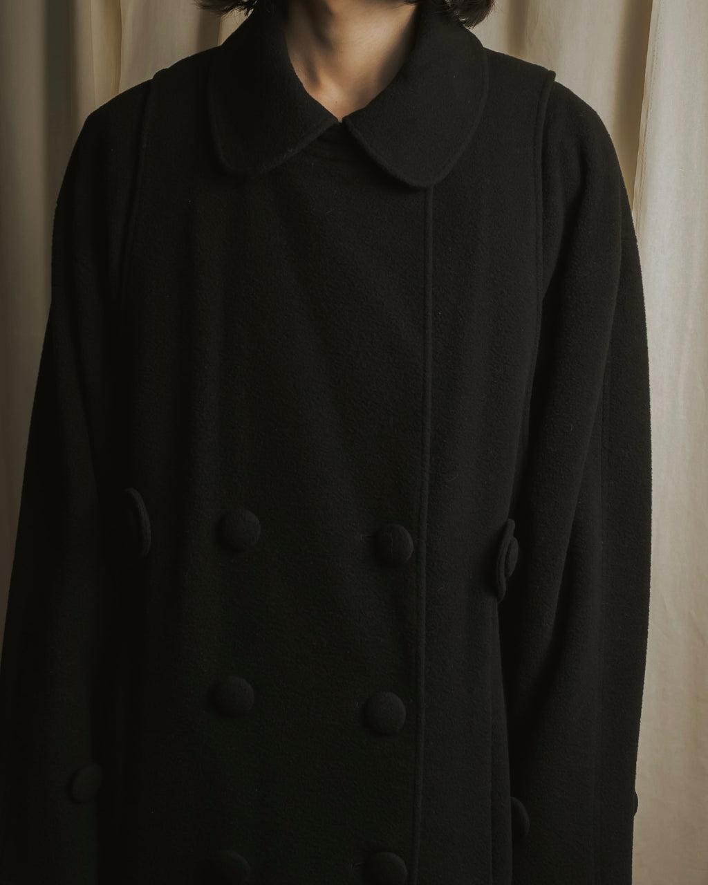 "Karl Lagerfeld" 80's-90's Round collar curvaceous coat